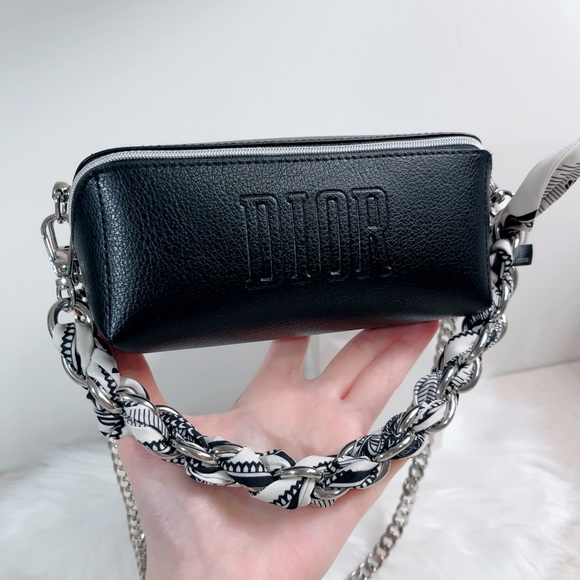 🖤New Dior Cosmetic Mini Square Pouch DIY /Crossbody/Tote🖤 - Picture 8 of 12
